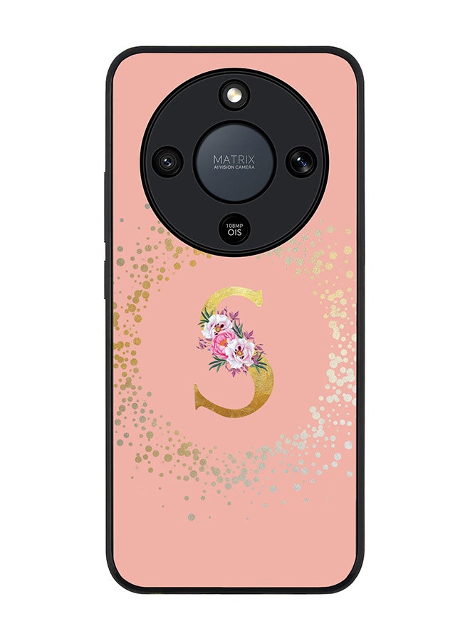 For Honor X9d / Magic8 Lite / X70 Case,Slim fit Camera Protection, Shockproof Thin Phone cover  - Custom Monogram Floral - S  (Rose Pink )